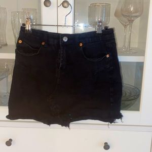 Womens black jean skirt